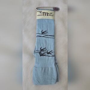 Sweet Marcel Bird Print Over the Knee Socks Women's